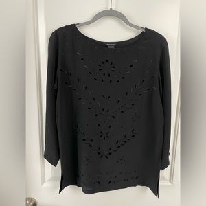 Club Monaco Silk blouse with perforated design